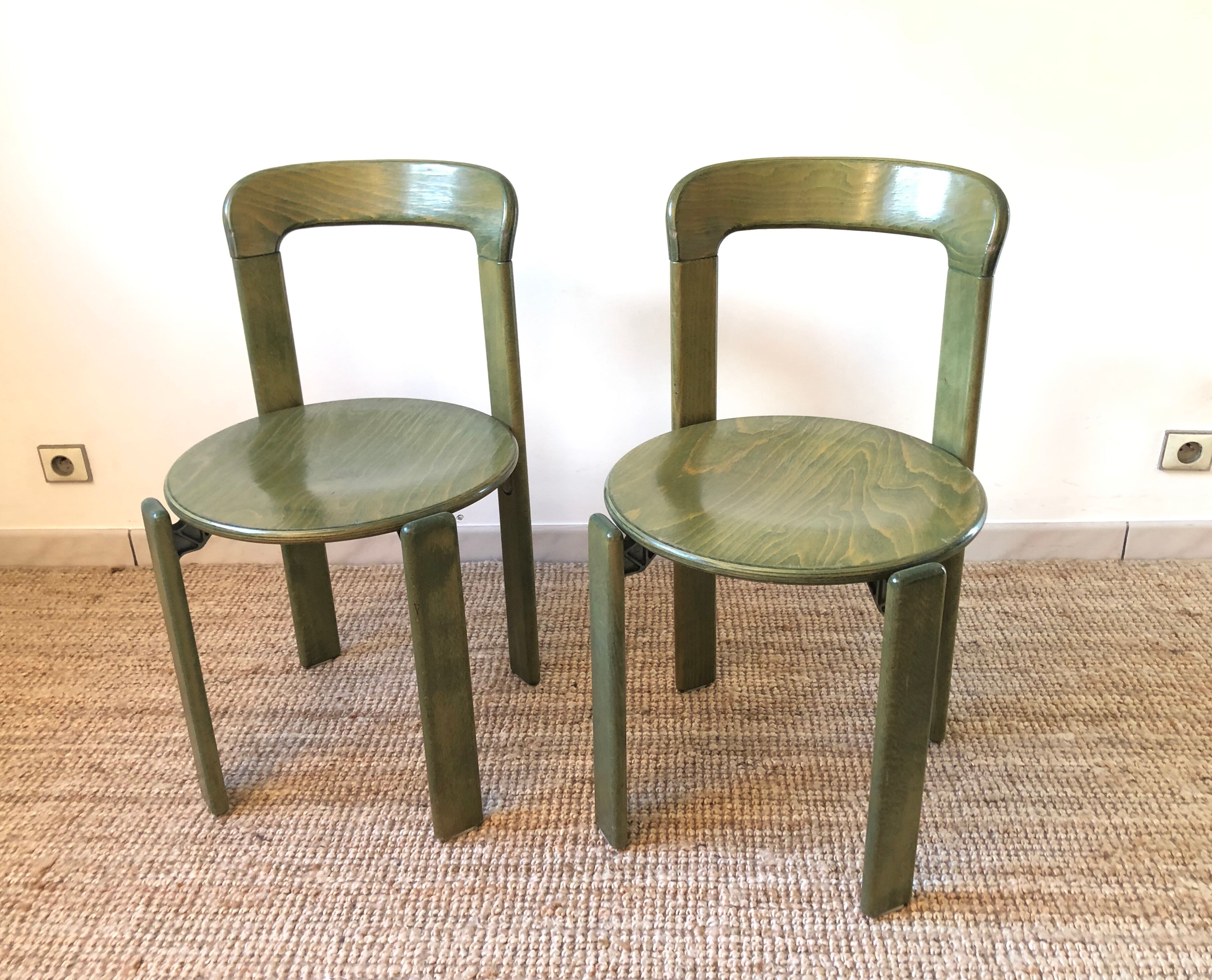 Set of 2 Bruno Rey design chairs