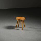 Pine stool by René Martin, France, circa 1965