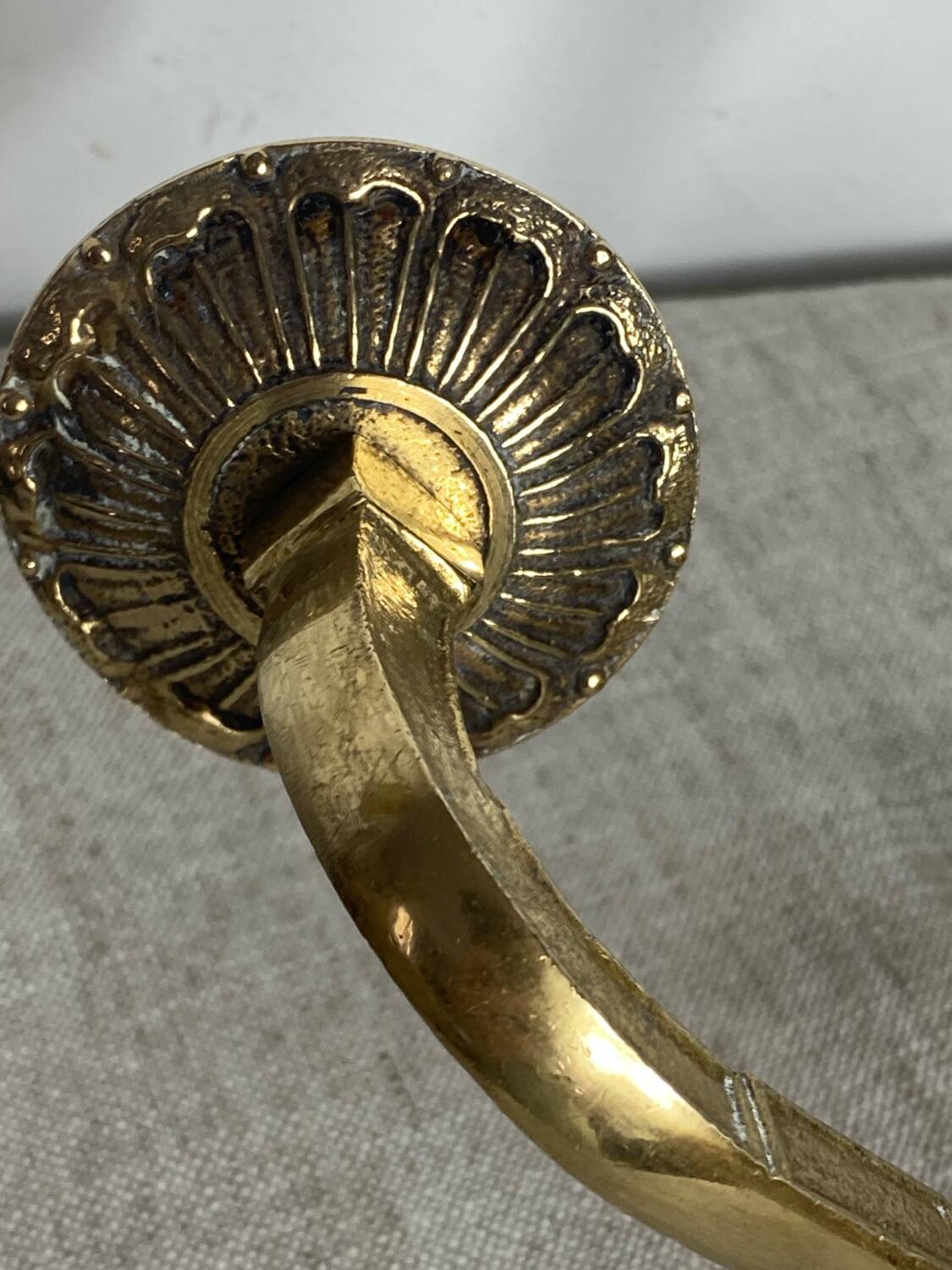 Two Empire style bronze wall candlesticks