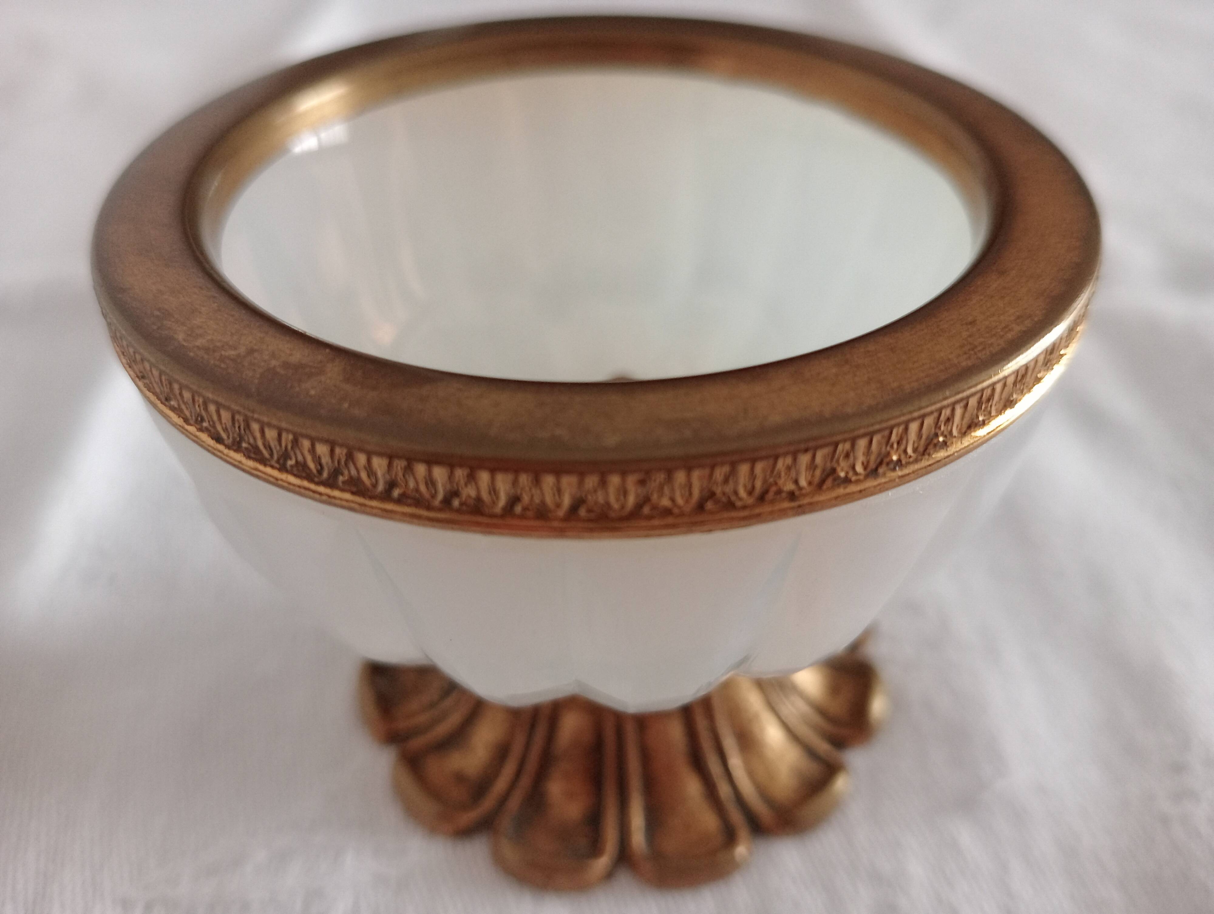 Small alabaster and bronze cup