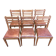Suite de 6 chaises en chêne et cuir 1950