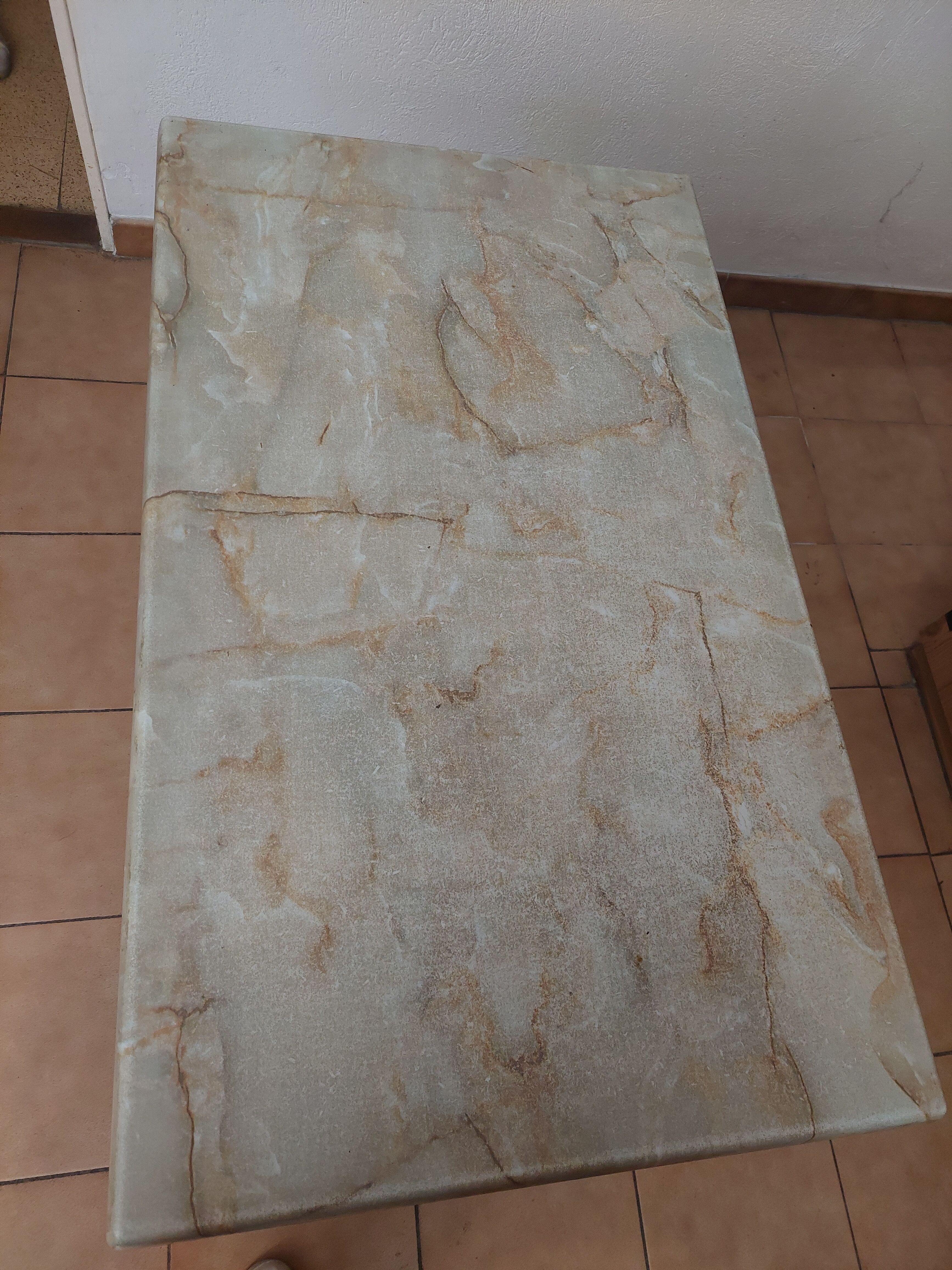 Marble bistro table with iron foot