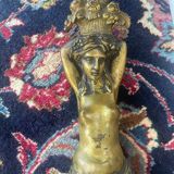 Pair of gilt bronze wall sconces with caryatid and Atlante decoration, 18th century.