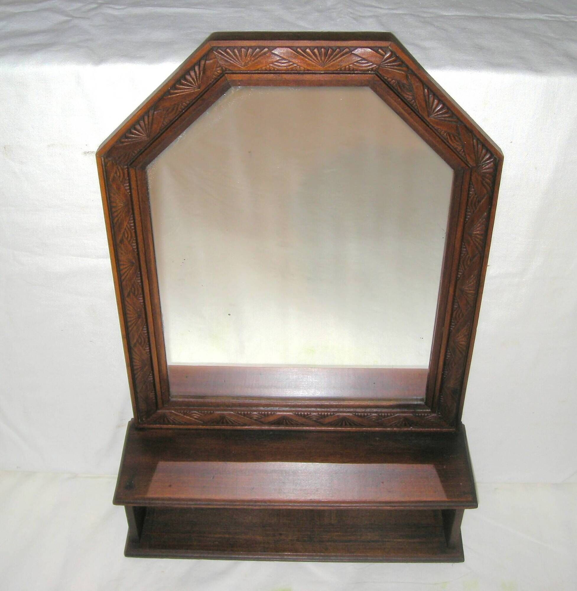 Art Deco wall-mounted tablet mirror from the 1930s.