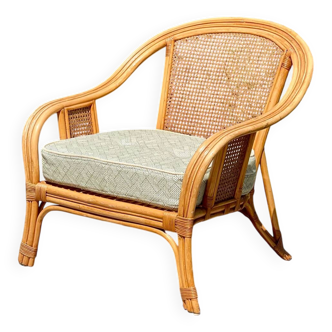 Fauteuil en rotin et cannage