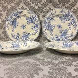 Old art nouveau plates faience of gien france gold medals fleurette