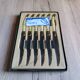 Vintage Box 6 Laguiole Table Knives Ivory Handles Gold Bolsters