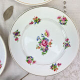 4 small plates iron earth salins model "anny" floral pattern