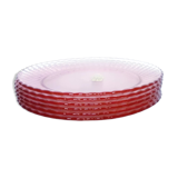 6 Arcoroc pink glass dessert plates