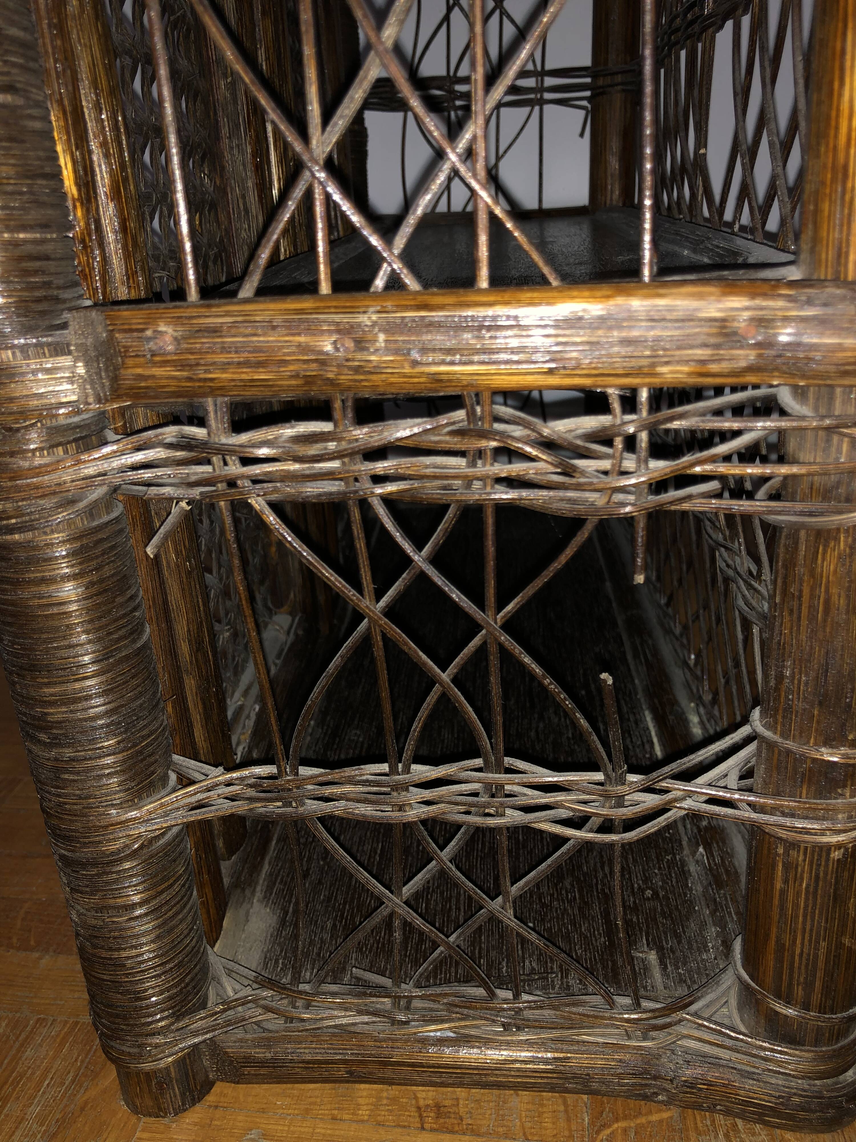 Vintage rattan shelf