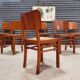 Lot de 6 chaises bois paille 1950