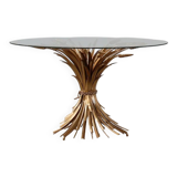 Hollywood regency gilt sheaf of wheat side table “coco chanel”, Italy 1960s