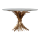 Hollywood regency gilt sheaf of wheat side table “coco chanel”, Italy 1960s