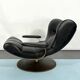 Vintage Italian black swivel armchair from 60s