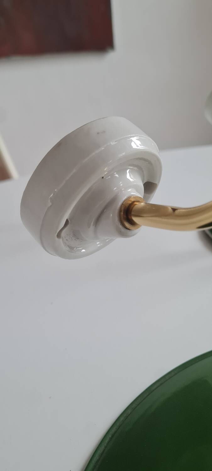 Pair of vintage enameled sheet metal wall lights
