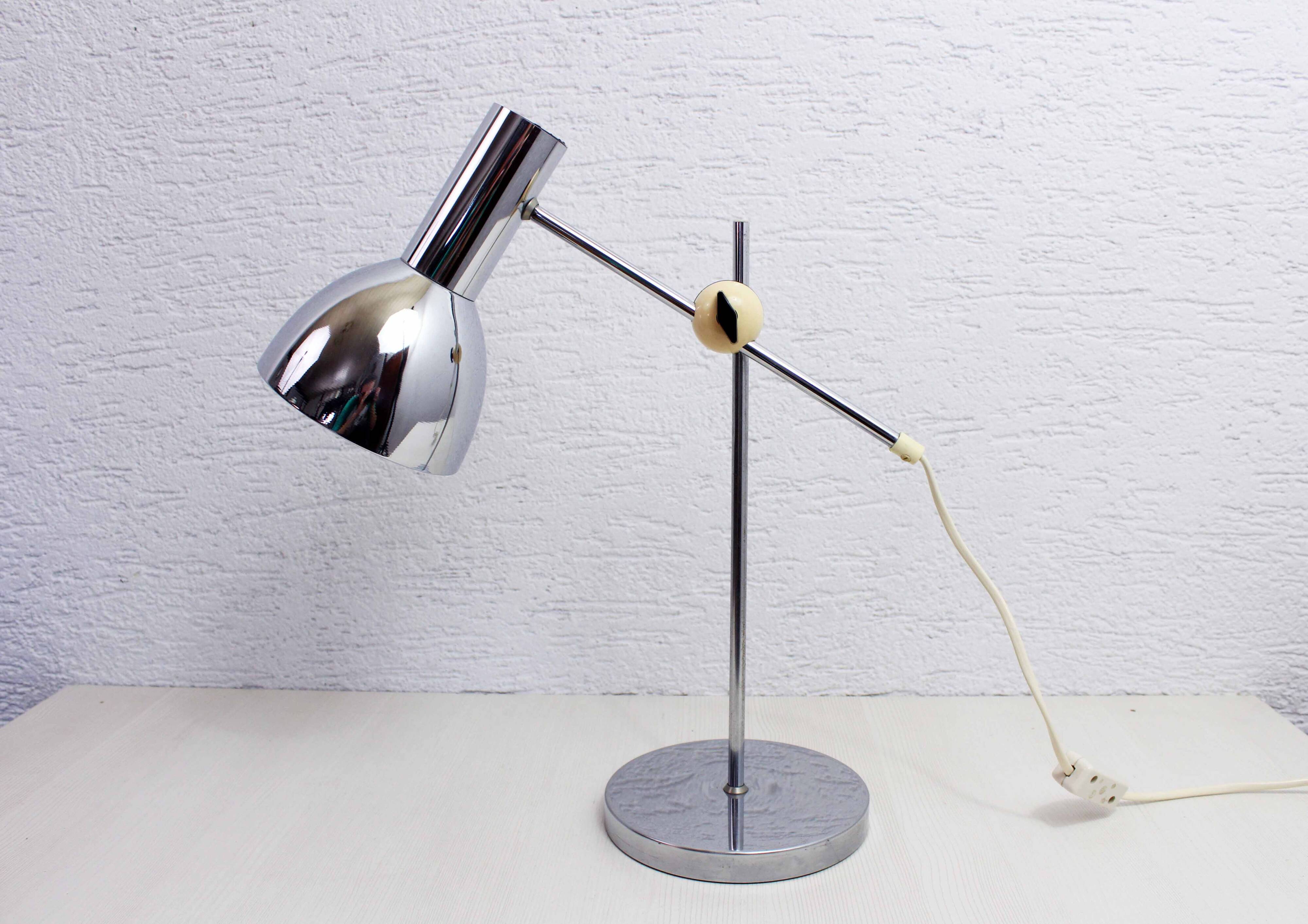 1970s chrome metal desk lamp