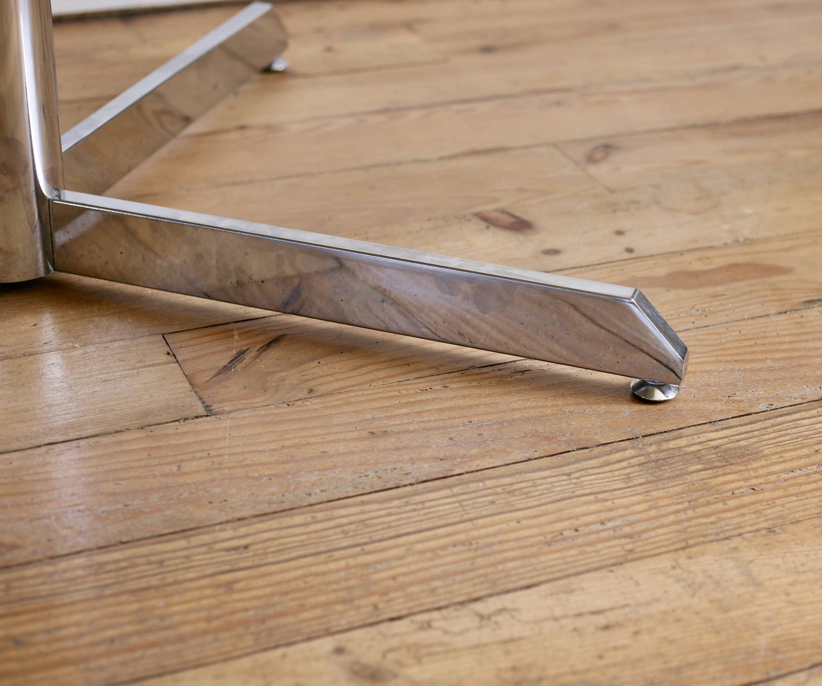 Glass and steel table attributed to Florence Knoll, Roche Bobois edition, 1970s.