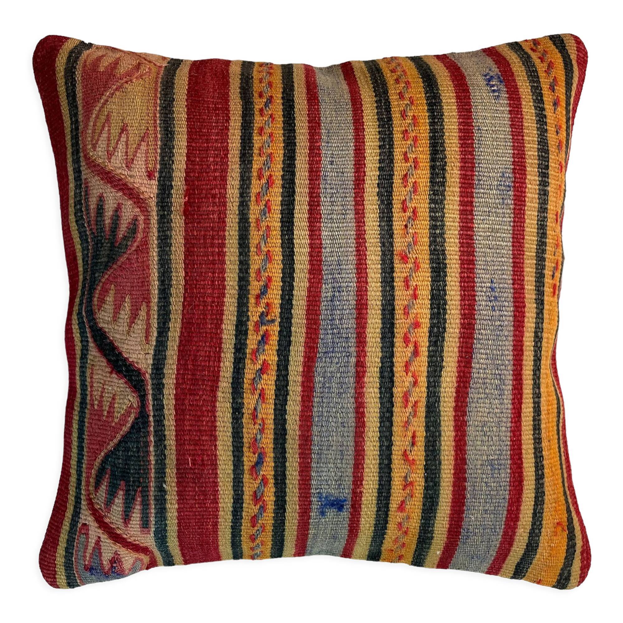 Vintage Turkish kilim cushion cover 40 x 40 cm