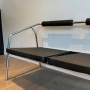 Canapé Design ‘System’, Chrome & Caoutchouc Noir, France, vers 1970