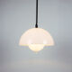 Space Age vintage white bol hanging lamp, 1970's