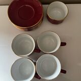 Set of 4 Apilco Bordeaux coffee cups