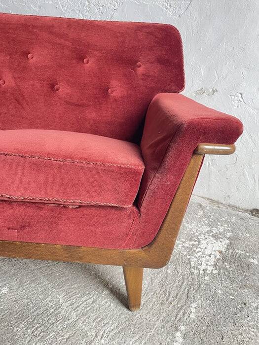 Mid-century modern three-seater velvet sofa, Swedish 1950s–1960s