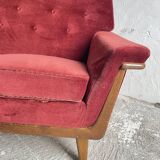 Mid-century modern three-seater velvet sofa, Swedish 1950s–1960s