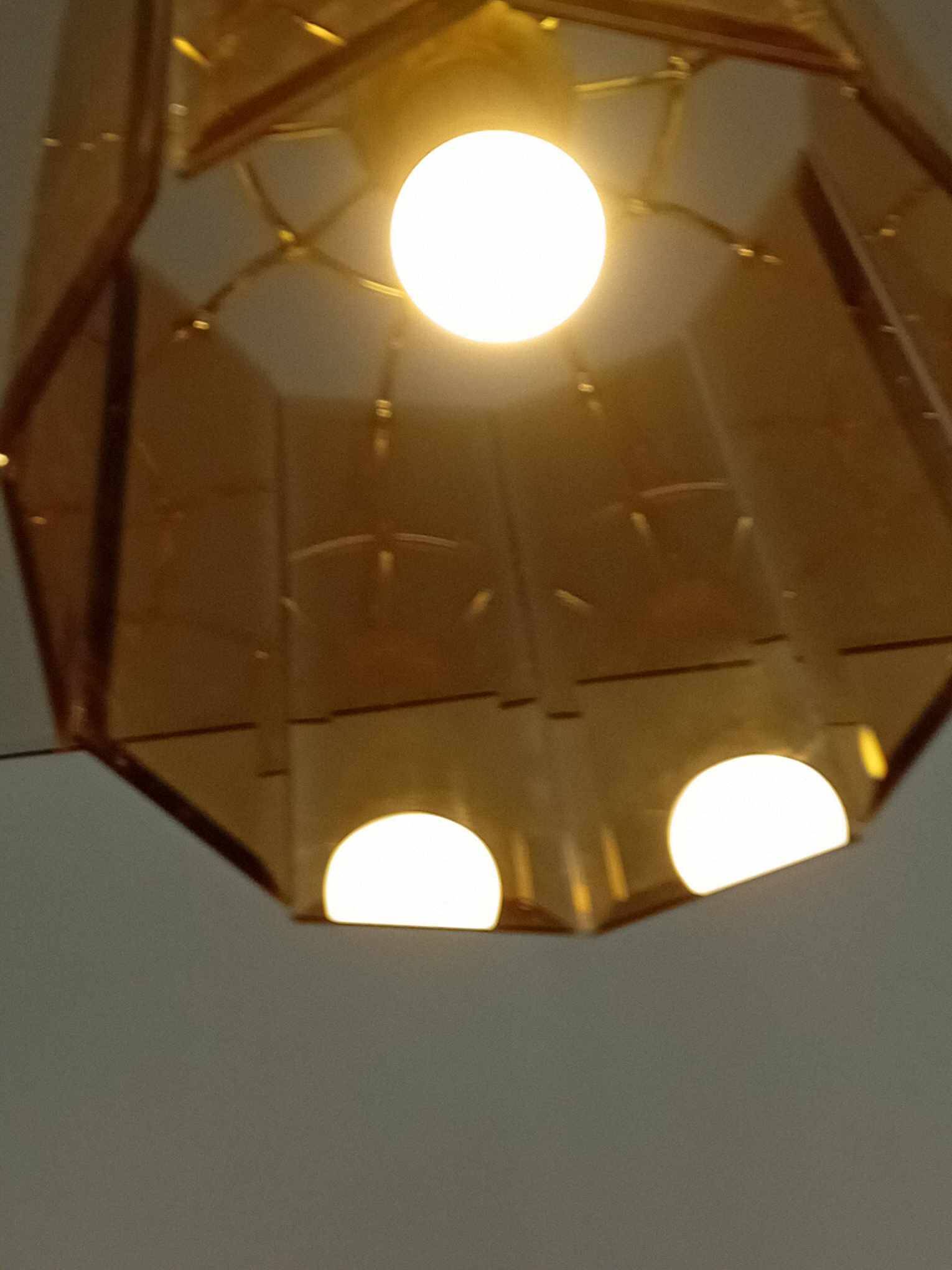 50s/60s pendant light in gold metal