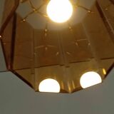 50s/60s pendant light in gold metal