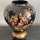 Vase boule style Napoléon lll décor fleurs peintes à la main