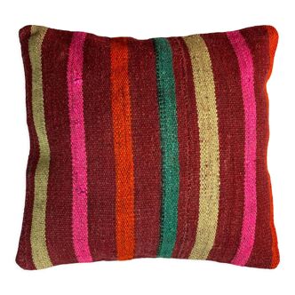 Vintage turkish kilim cushion cover, 40 x 40 cm