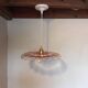 Vintage pink glass pendant light