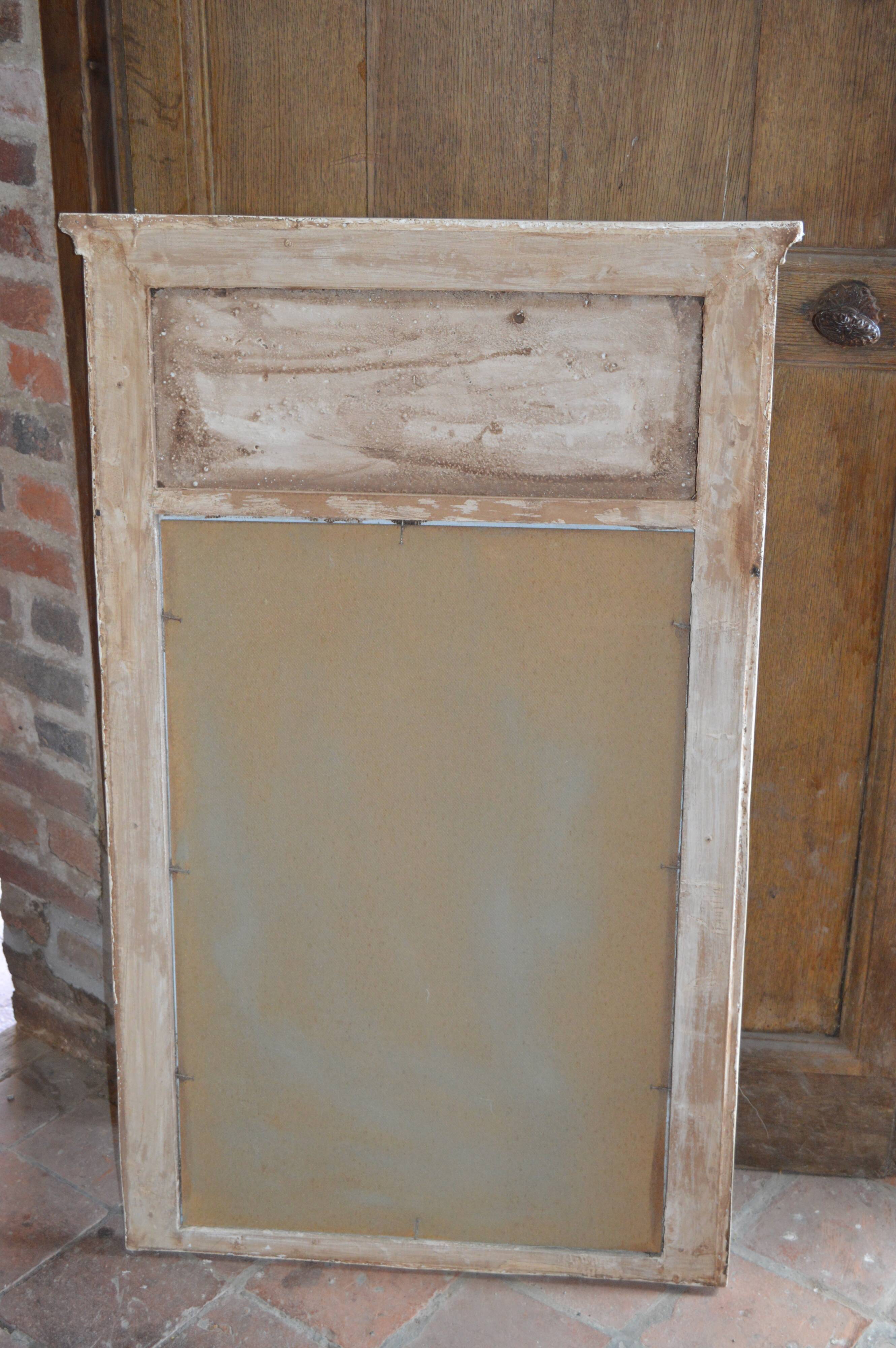 Beige and gold patinated trumeau mirror 111x70cm
