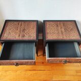 Pair of ethnic bedside tables, sofa ends
