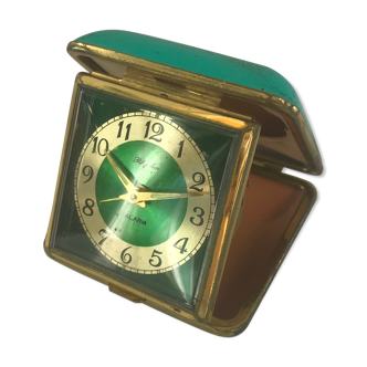 Old alarm alarm awakening green - grey and vintage green case