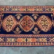Vintage Kamseh Rug 190x137 cm, medium, Tribal oriental Carpet truly Shabby Chic