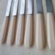 Set of 6 Pradel table knives stainless steel serrated blades, bakelite handles