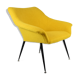 Mid-century armchair Shell, 1960s, NRD, yellow fabric, restored