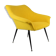 Mid-century armchair Shell, 1960s, NRD, yellow fabric, restored