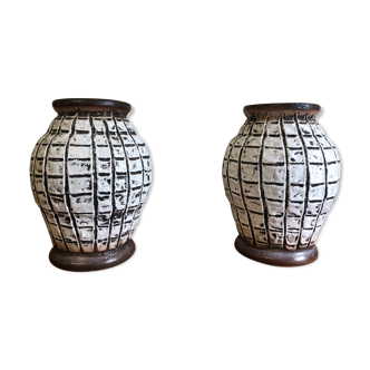 Ceramic vase duo by Louis Dage