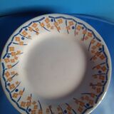 Compotier - piedouche -  plat à gateau - ceramique hb cm - jaune et bleu roi