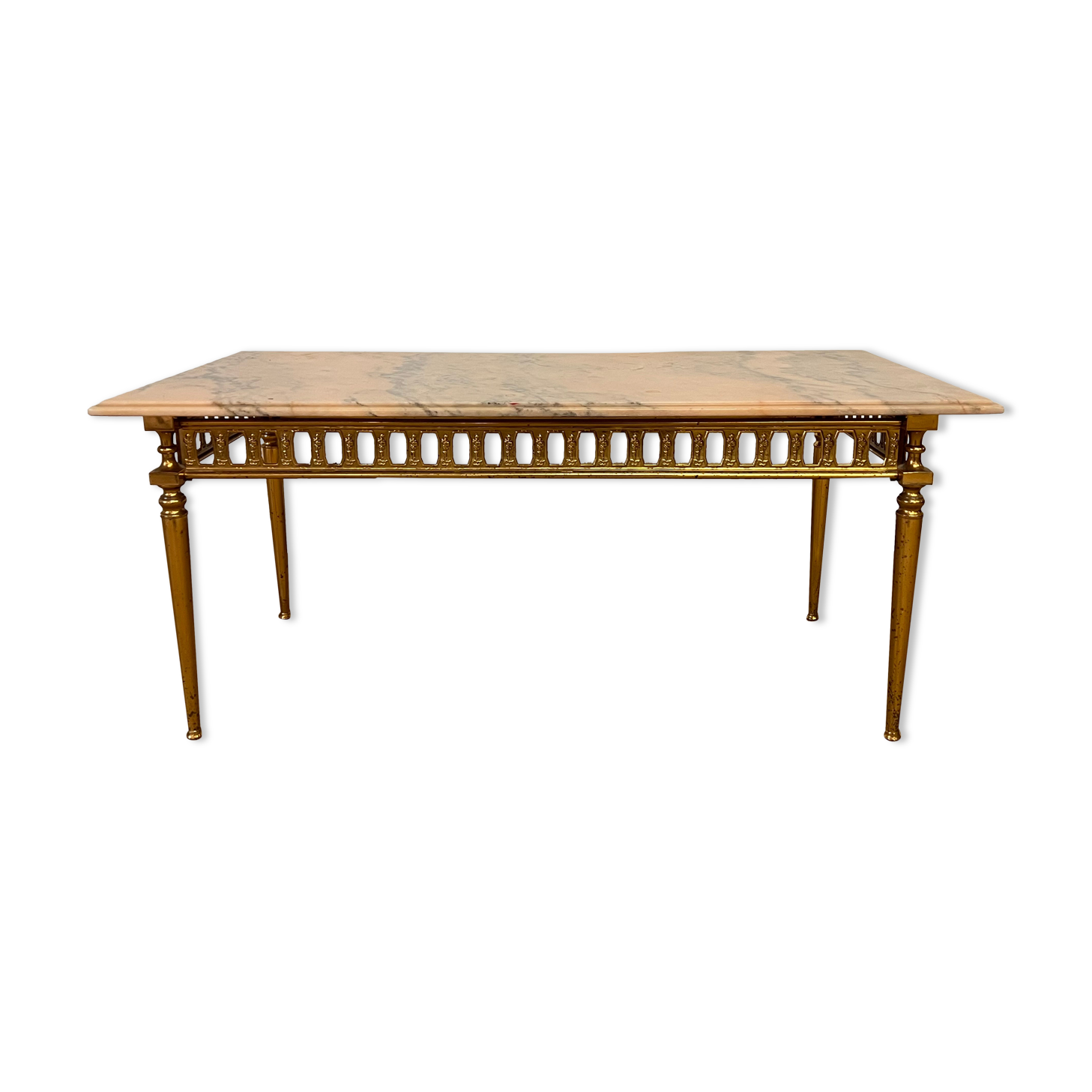 Marble and brass coffee table