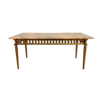 Marble and brass coffee table