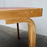 Mid-century red dining table or desk by Alvar Aalto for Artek, 1960s