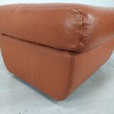 Pouf cuir vintage