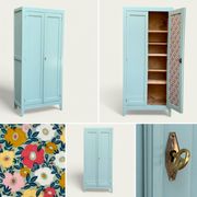 Armoire parisienne vintage bleu vert grisé
