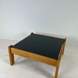 Modernist two-sided beech coffee table, 70s