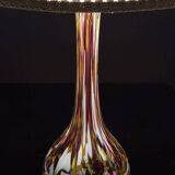 Glass Table Lamp with Textile Shade, 1960s–1970s