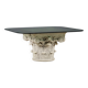 Small antique table in glass and stoneware, Italy, 20th century.