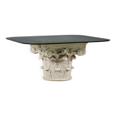 Petite table ancienne en verre et grès, Italie, XXe siècle